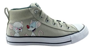 Animaniacs: Outside right shoe with Pinky and the Brain painted on it.