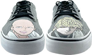 One Punch Man Front of Shoes with Saitama and Genos faces.